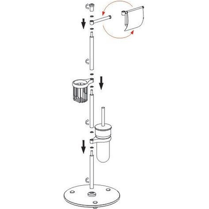 Стойка с держателем и ёршиком WasserKraft K-1256 - фото 4