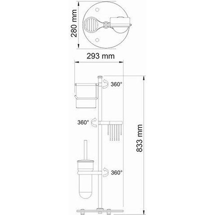 Стойка с держателем и ёршиком WasserKraft K-1256 - фото 5