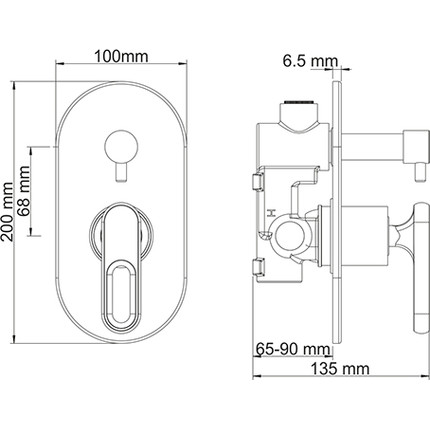 Смеситель для ванны WasserKraft Kammel 1841 - фото 5