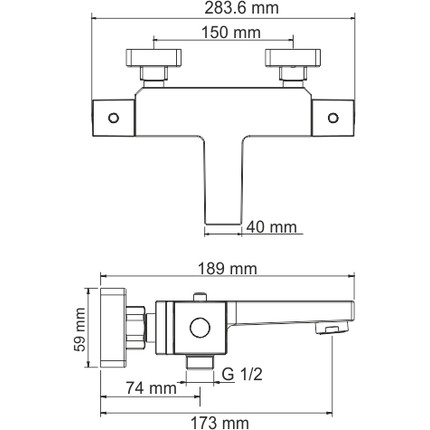Смеситель для ванны с термостатом WasserKraft Alme 1511 Thermo - фото 8