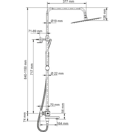 Душевая стойка с термостатом WasserKraft A19901 Thermo - фото, картинка 9 Душевая стойка с термостатом WasserKraft A19901 Thermo - фото 9