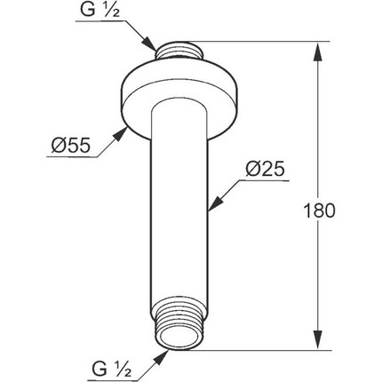 Кронштейн потолочный для верхнего душа Kludi A-QA 6651591-00, 150 мм, белый - фото 2