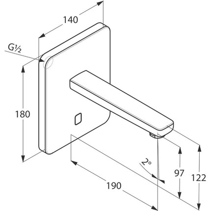 Смеситель для раковины настенный электронный Kludi Zenta 190 мм 3850205 - фото 4