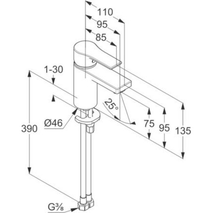 Смеситель для раковины Kludi Zenta SL 75 мм 482620565 - фото 3