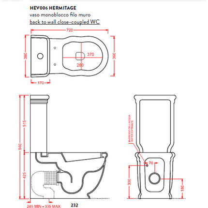 Унитаз-компакт ArtCeram Hermitage HEV006 01 00 bi - фото 5