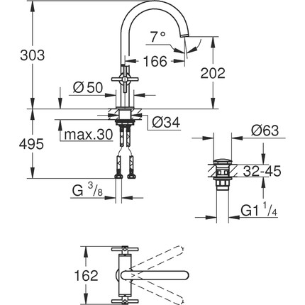 Смеситель для раковины Grohe Atrio New Classic 21019003 - фото, картинка 3 Смеситель для раковины Grohe Atrio New Classic 21019003 - фото 3