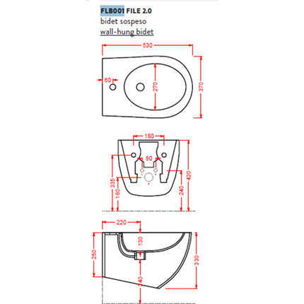 Биде подвесное ArtCeram File 2.0 FLB001 15 00 grigio oliva - фото 4