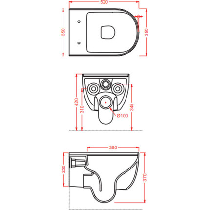Унитаз подвесной безободковый ArtCeram The One THV001 14 00 rosso corallo, Цвет производителя: коричневый - фото 2