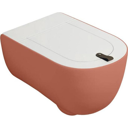 Унитаз подвесной безободковый ArtCeram The One THV001 14 00 rosso corallo, Цвет производителя: коричневый - фото 