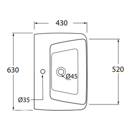 Раковина подвесная Azzurra Hera 65 см HELP06343T0MBI*1 - фото 4