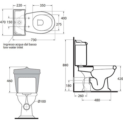 Унитаз-компакт Azzurra Jubilaeum JUVCMP000000BI с крышкой микролифт - фото 5