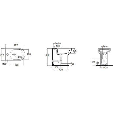 Биде напольное Azzurra Nuvola NUBIT000048MBI - фото 5