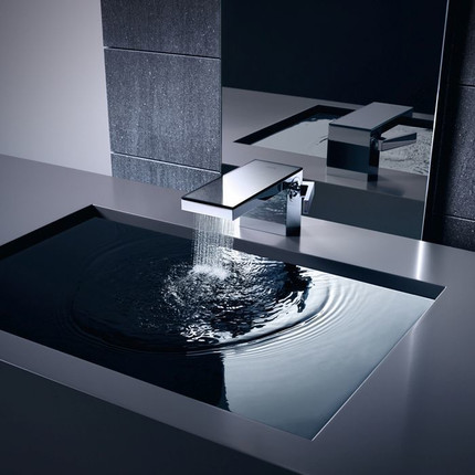 Смеситель для раковины Axor MyEdition 47012000, хром/чёрное стекло, Цвет производителя: хром, чёрное стекло - фото 2