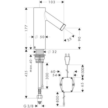 Смеситель для раковины электронный Axor Starck 10145000 - фото 2