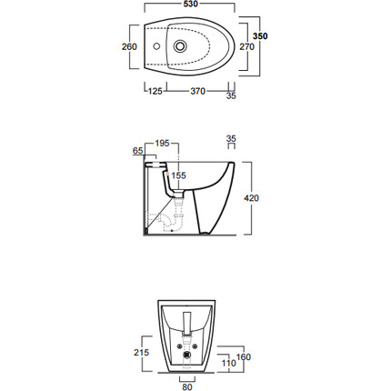 Биде напольное Simas Lft Spazio LFT21 nero*1 - фото 3