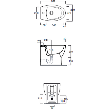 Биде напольное Simas Lft Spazio LFT23 bi*1 - фото 5