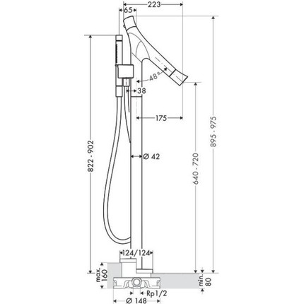 Смеситель для ванны с термостатом Axor Starck Organic 12016000 - фото 5