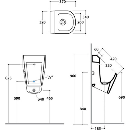 Писсуар подвесной Globo Forty3 FO029.BI - фото 3