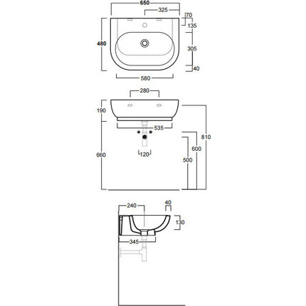 Раковина подвесная Simas E-Line 65 см EL10bi*0 - фото 6