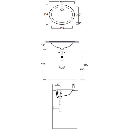 Раковина врезная на столешницу Simas Top e lavabi d'arredo 55 см S50P bi - фото 3