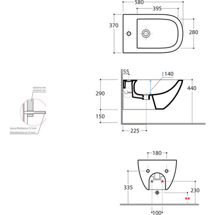 Биде подвесное Globo Stockholm LAS09.BI*1 - фото 6