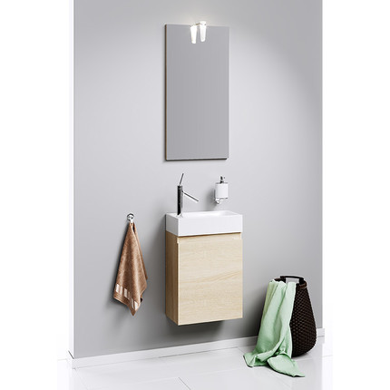 Тумба подвесная с раковиной Aqwella Леон-МР 40 см Ln-MP.01.04/DS, дуб сонома, Цвет фасада: светлое дерево - фото 4