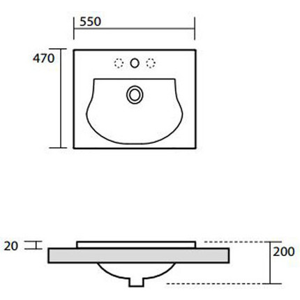 Раковина врезная на столешницу Kerasan Bentley 55 см 394201*1 - фото 4