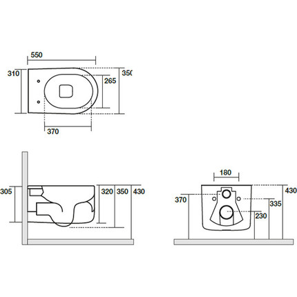 Унитаз подвесной безободковый Kerasan Nolita 531431, черный - фото, картинка 6 Унитаз подвесной безободковый Kerasan Nolita 531431, черный - фото 6