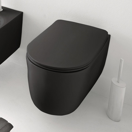 Унитаз подвесной безободковый Kerasan Nolita 531431, черный - фото, картинка 4 Унитаз подвесной безободковый Kerasan Nolita 531431, черный - фото 4