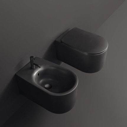 Унитаз подвесной безободковый Kerasan Nolita 531431, черный - фото, картинка 5 Унитаз подвесной безободковый Kerasan Nolita 531431, черный - фото 5