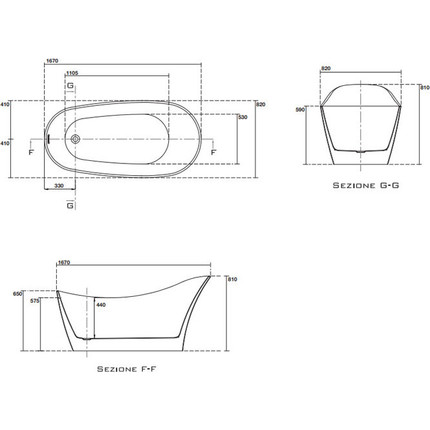 Ванна отдельностоящая Kerasan Waldorf 165х80 см 743201 - фото 5