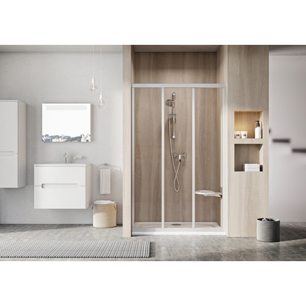 Душевая дверь Ravak Supernova ASDP3 90 см 00V701R211 белый/pearl, Цвет стекла: матовое, Цвет профиля: хром, Размер - мм: 900 - фото 3