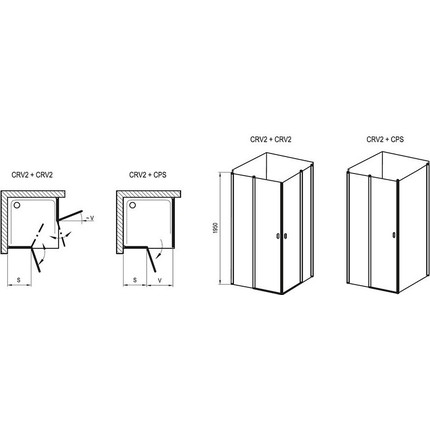 Душевое ограждение Ravak Chrome CRV2+CPS 110х80 см, белый/прозрачное - фото 5