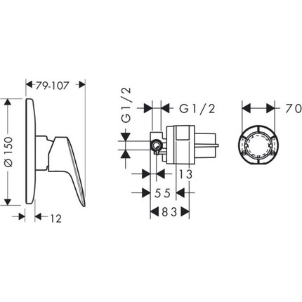 Набор для душа Hansgrohe Logis 71666000 (внешняя + скрытая часть) - фото 5