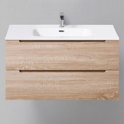 Тумба подвесная с раковиной BelBagno ETNA-900-2C-SO-WO-P 90 см, Rovere Bianco, Цвет фасада: Rovere Bianco - фото 