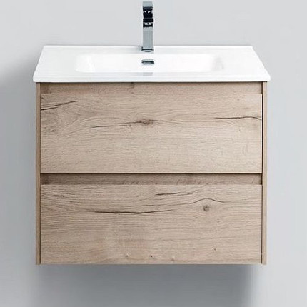 Тумба подвесная с раковиной BelBagno KRAFT-600-2C-SO-RGB 60 см, Rovere Galifax Bianco, Цвет фасада: Rovere Galifax Bianco - фото 