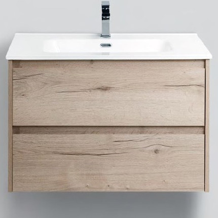 Тумба подвесная с раковиной BelBagno KRAFT-700-2C-SO-RGB 70 см, Rovere Galifax Bianco - фото 