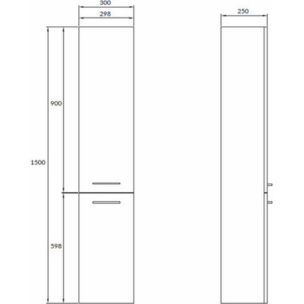 Пенал подвесной Cersanit Lara 30 см SB-SL-LAR/Wh, универсальный, белый - фото 7
