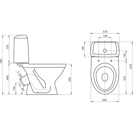 Унитаз-компакт Santeri Соната 1.P201.2.S00.00B.F с крышкой полипропилен - фото 5