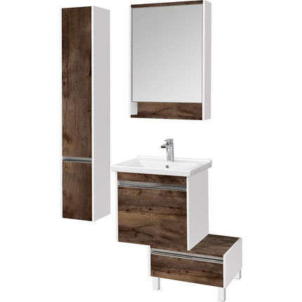 Комод напольный Акватон Капри 55 см 1A231003KPDB0, белый/таксония темная - фото 2