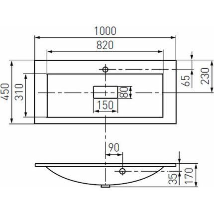 Тумба подвесная с раковиной Акватон Диор 100 см 1A167701DR010, белый - фото 9