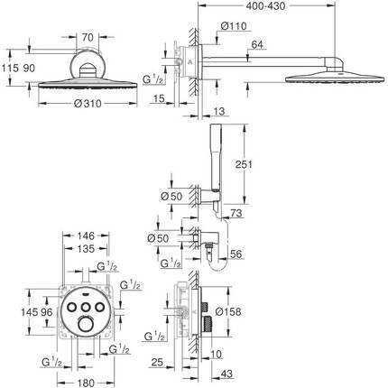 Душевая система для душа с термостатом Grohe Grohtherm SmartControl Perfect 34705000 - фото 5