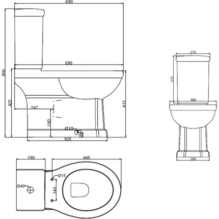Унитаз-компакт Creo Ceramique Toulon с крышкой микролифт - фото 3