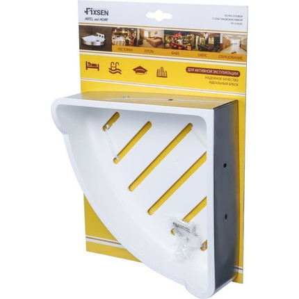 Полка угловая Fixsen Hotel FX-31003D 22 см, хром/белый - фото 3