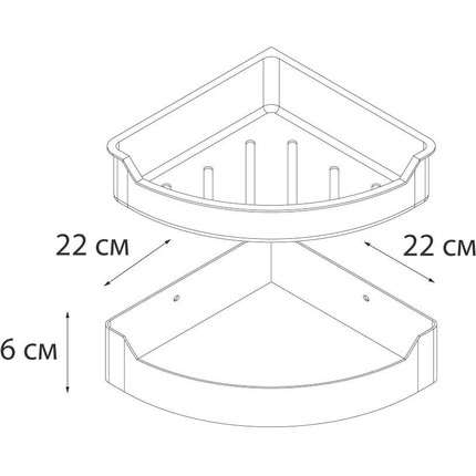 Полка угловая Fixsen Hotel FX-31003D 22 см, хром/белый - фото 4