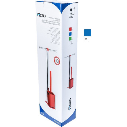 Стойка с держателем и ёршиком Fixsen Rainbow FX-32-05, цвет хром/синий - фото 2