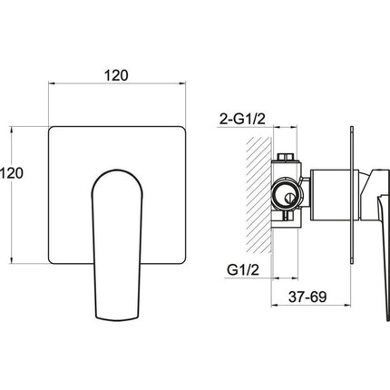 Смеситель для душа BelBagno Carin CAR-BDM-CRM - фото 2