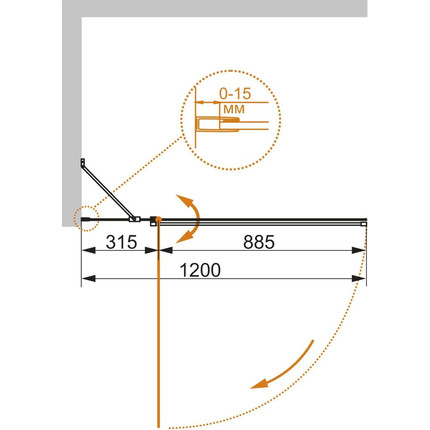 Шторка для ванны Cezares Eco V-11 120 см L, хром/матовое - фото 5