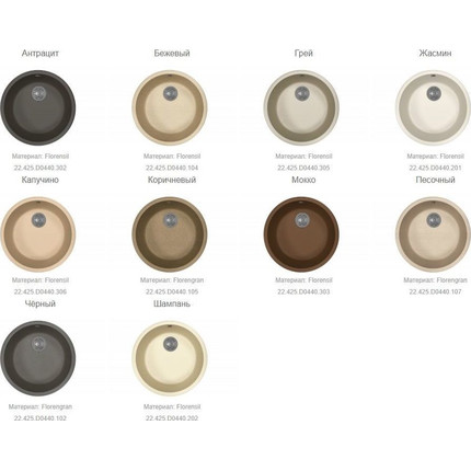 Кухонная мойка Florentina Вега зеро 22.425.D0440.201, жасмин, Цвет производителя: жасмин - фото 4