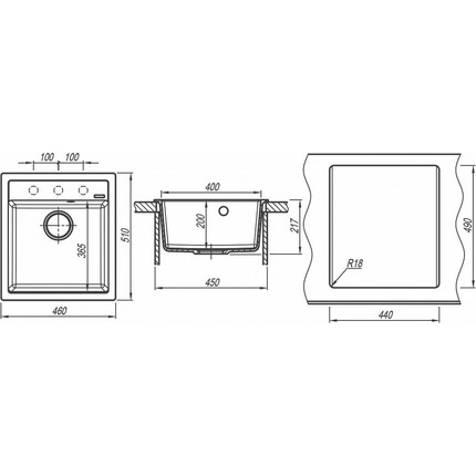 Кухонная мойка Florentina Липси 460 20.280.B0460.105, коричневый, Цвет производителя: коричневый - фото 4